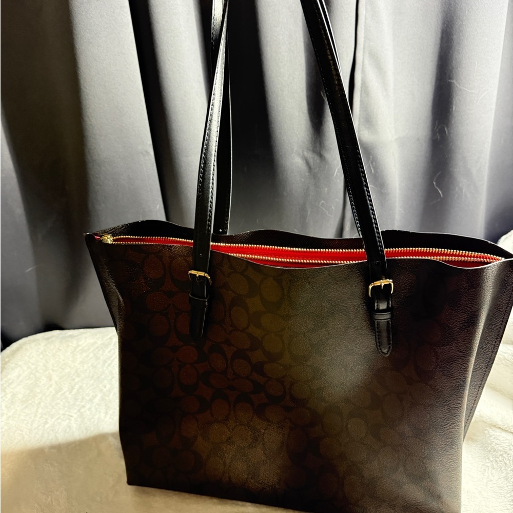 Coach Brown and Black Tote Bag - Picture 6 of 10